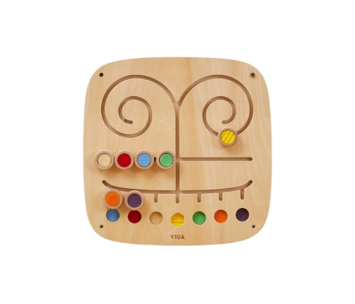 VIGA Drewniana Tablica Manipulacyjna Sensoryczna Labirynt Dotknij i Dopasuj