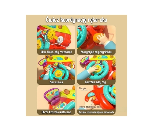 WOOPIE BABY Interaktywna Kierownica Samolot Pojazd na Łózeczko Wózek Efekty 18m+