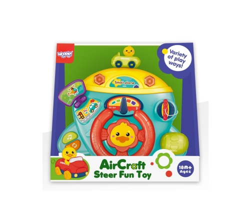 WOOPIE BABY Interaktywna Kierownica Samolot Pojazd na Łózeczko Wózek Efekty 18m+