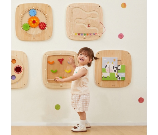 VIGA Drewniana Tablica Manipulacyjna Sensoryczna Przepływ Grawitacyjny