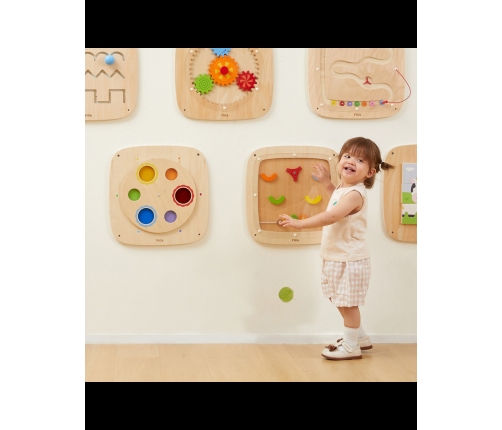 VIGA Drewniana Tablica Manipulacyjna Sensoryczna Mieszanie Kolorów