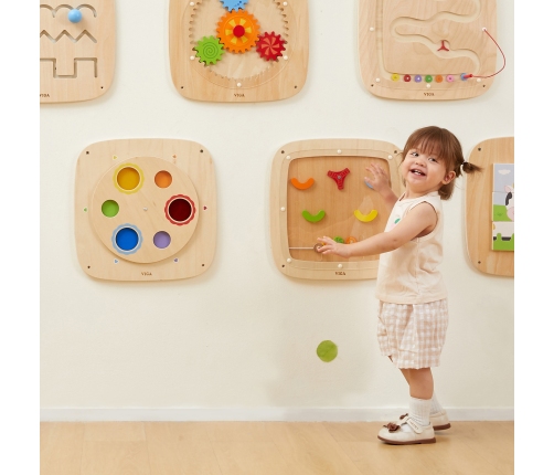 VIGA Drewniana Tablica Manipulacyjna Sensoryczna Mieszanie Kolorów