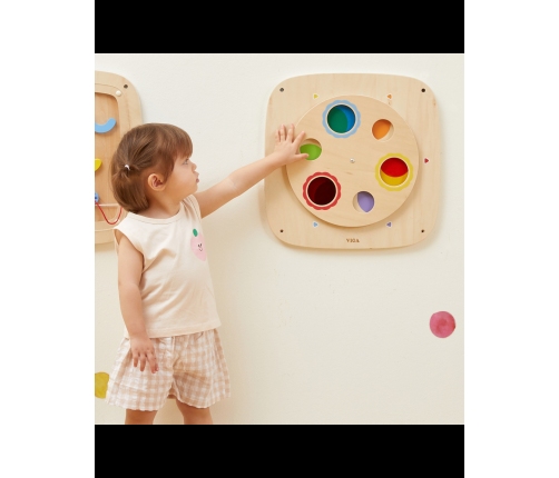 VIGA Drewniana Tablica Manipulacyjna Sensoryczna Mieszanie Kolorów
