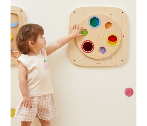 VIGA Drewniana Tablica Manipulacyjna Sensoryczna Mieszanie Kolorów