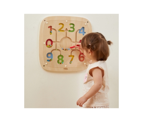 VIGA Drewniana Tablica Manipulacyjna Sensoryczna Nauka Liczenia Sorter