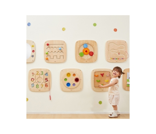 VIGA Drewniana Tablica Manipulacyjna Sensoryczna Nauka Liczenia Sorter