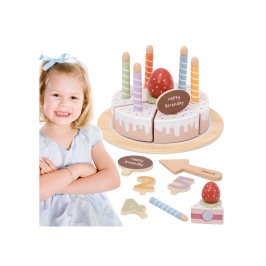 VIGA Drewniany Tort Urodzinowy do Krojenia