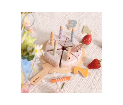 VIGA Drewniany Tort Urodzinowy do Krojenia