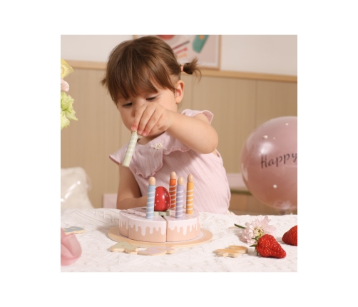 VIGA Drewniany Tort Urodzinowy do Krojenia