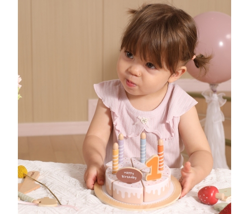 VIGA Drewniany Tort Urodzinowy do Krojenia