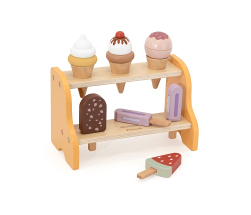 VIGA Drewniana Lodziarnia Sklepik Zestaw z Lodami 6 szt Lodów