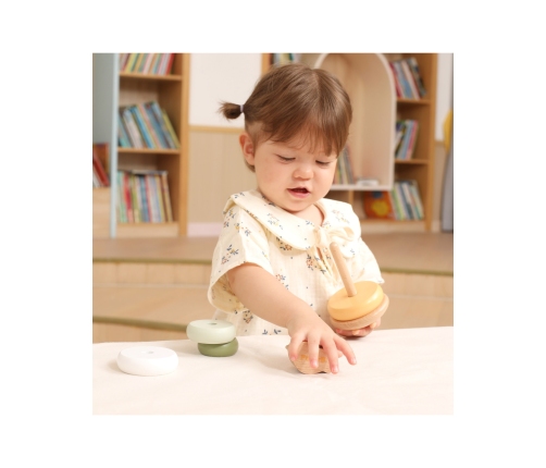 VIGA PolarB Drewniana Piramidka Edukacyjna - Ptaszek