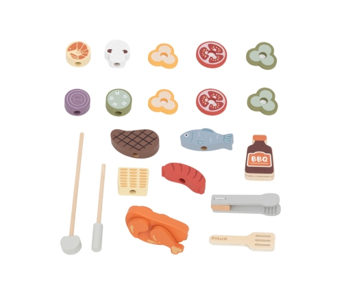 VIGA Drewniany Zestaw do Grillowania BBQ Grill