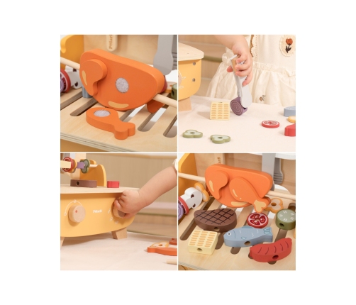 VIGA Drewniany Zestaw do Grillowania BBQ Grill