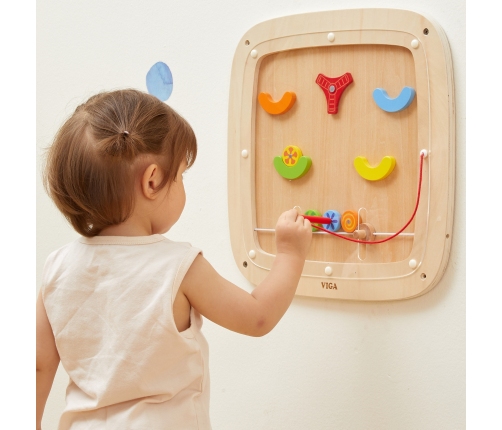 VIGA Drewniana Tablica Manipulacyjna Sensoryczna Gra w Pinball