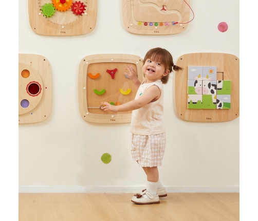 VIGA Drewniana Tablica Manipulacyjna Sensoryczna Gra w Pinball