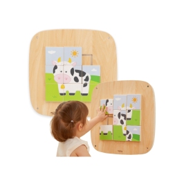 VIGA Drewniana Tablica Manipulacyjna Sensoryczna Układanka Obrazkowa