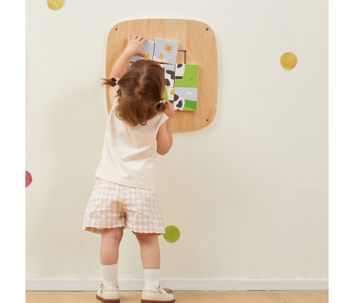 VIGA Drewniana Tablica Manipulacyjna Sensoryczna Układanka Obrazkowa