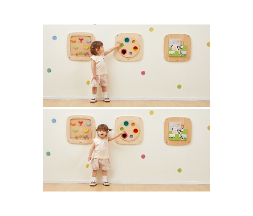 VIGA Drewniana Tablica Manipulacyjna Sensoryczna Układanka Obrazkowa