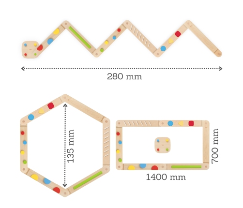 VIGA Drewniana Równoważnia Modułowa Tor Ścieżka Sensoryczna