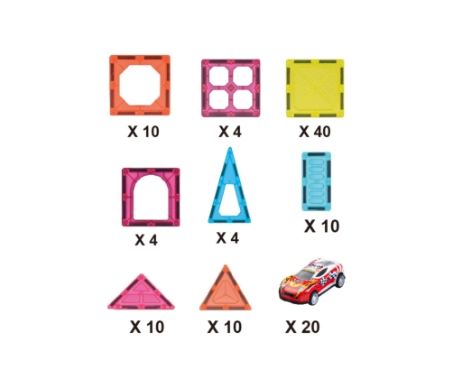 WOOPIE Magnetyczne Klocki Konstrukcyjne 7,5 cm Parking 112 el