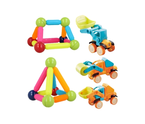 WOOPIE Magnetyczne Klocki Konstrukcyjne Pojazdy 52 el.