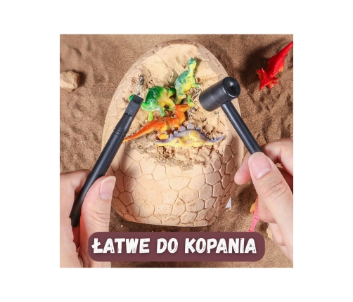 WOOPIE Wykopalisko Jajko Dinozaura Zestaw Archeologa do Rozkopania 12 Dinozaurów