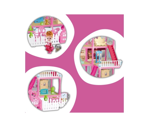 WOOPIE Domek dla Lalek Villa z Akcesoriami i Lalką Podświetlany 275el.