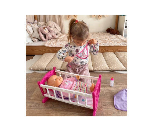 WOOPIE ROYAL Zestaw XL Opiekunka Lalka Jednorożec z Kołyską i Zestawem do Karmienia