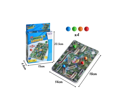 WOOPIE Klasyczna Gra Rodzinna Węże i Drabiny 3D