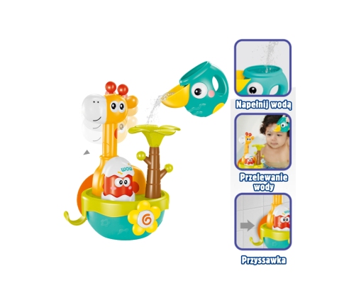 WOOPIE BABY Zabawka do Kąpieli Żyrafa z Lejkiem na Przyssawke