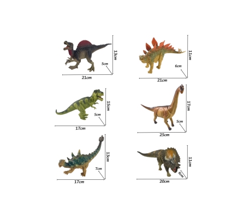 WOOPIE Zestaw Figurek Dinozaurów 6 Sztuk T-Rex