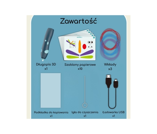 WOOPIE 3D Drukarka-Długopis Pen Bezpieczny Wkłady Usb