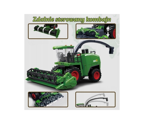 WOOPIE Zdalnie Sterowany Kombajn Rolniczy 1:24 z Efektami Dźwięku, Światła i Dymu