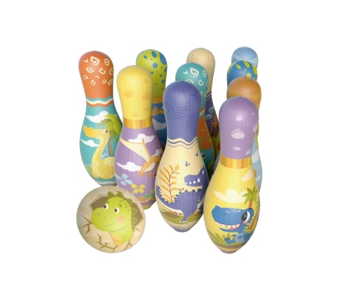 WOOPIE Gra Zręcznościowa Kręgle Dinozaury Zestaw 12el.