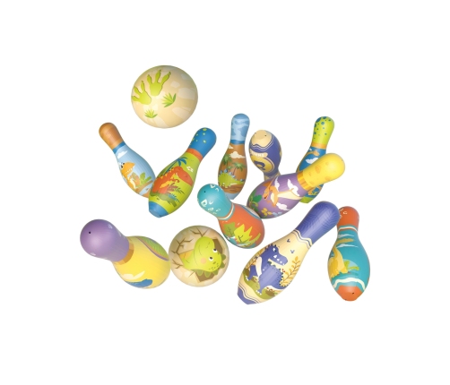 WOOPIE Gra Zręcznościowa Kręgle Dinozaury Zestaw 12el.