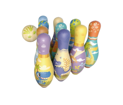 WOOPIE Gra Zręcznościowa Kręgle Dinozaury Zestaw 12el.