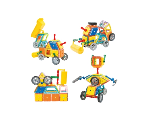 WOOPIE Klocki Magnetyczne 3D Pojazdy Zestaw 80el.