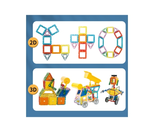 WOOPIE Klocki Magnetyczne 3D Pojazdy Zestaw 80el.