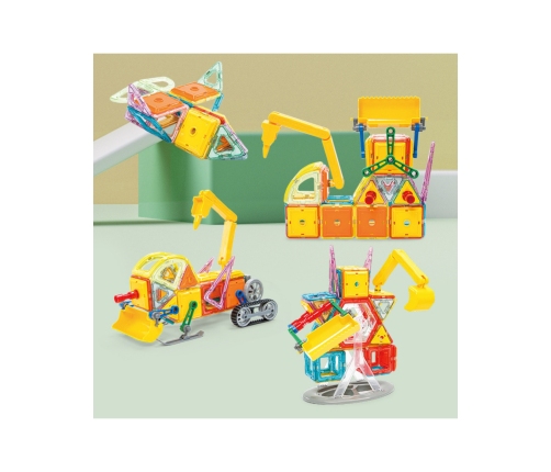 WOOPIE Klocki Magnetyczne 3D Pojazdy Zestaw 80el.