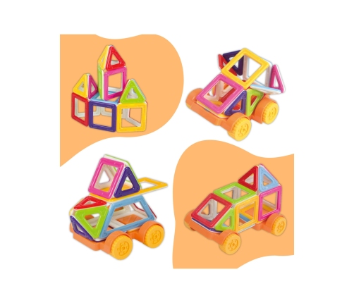 WOOPIE Klocki Magnetyczne Pojazd Mini Budowle 22el.