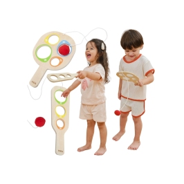 VIGA Drewniany Zestaw Paletek do Gry Złap Piłkę z Punktacją