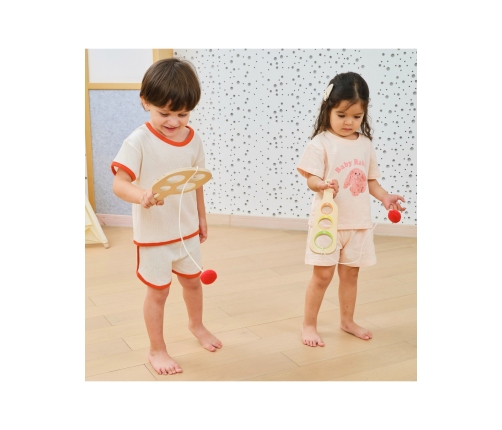 VIGA Drewniany Zestaw Paletek do Gry Złap Piłkę z Punktacją