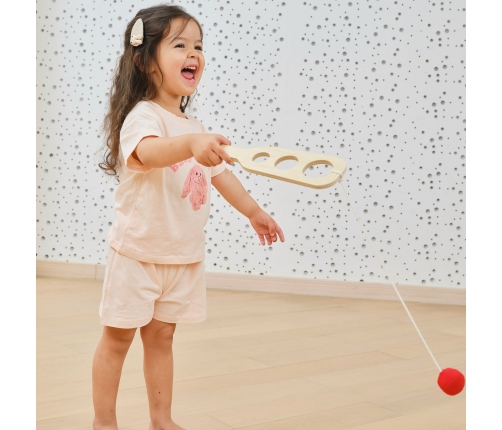 VIGA Drewniany Zestaw Paletek do Gry Złap Piłkę z Punktacją