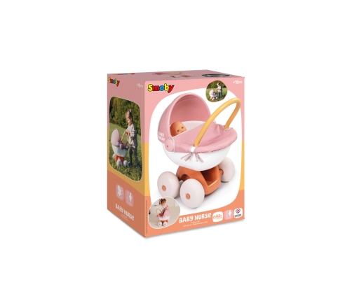 SMOBY Baby Nurse Wózek Głęboki z Plastikowym Daszkiem