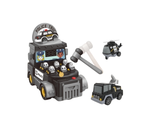 WOOPIE Gra Zręcznościowa Uderz Młotkiem Wbijak Wóz Policyjny z Akcesoriami