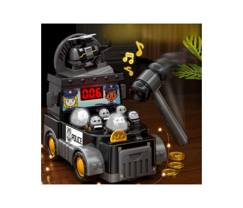 WOOPIE Gra Zręcznościowa Uderz Młotkiem Wbijak Wóz Policyjny z Akcesoriami