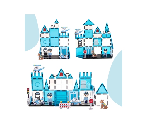 WOOPIE Klocki Magnetyczne 3D Zestaw Komisariat Policji 42el.