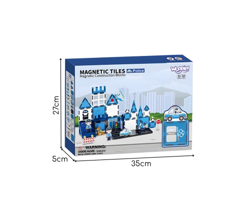 WOOPIE Klocki Magnetyczne 3D Zestaw Komisariat Policji 42el.