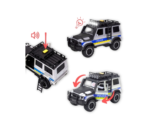 WOOPIE Zestaw Samochód Terenowy Policyjny z Przyczepą na Motocykl